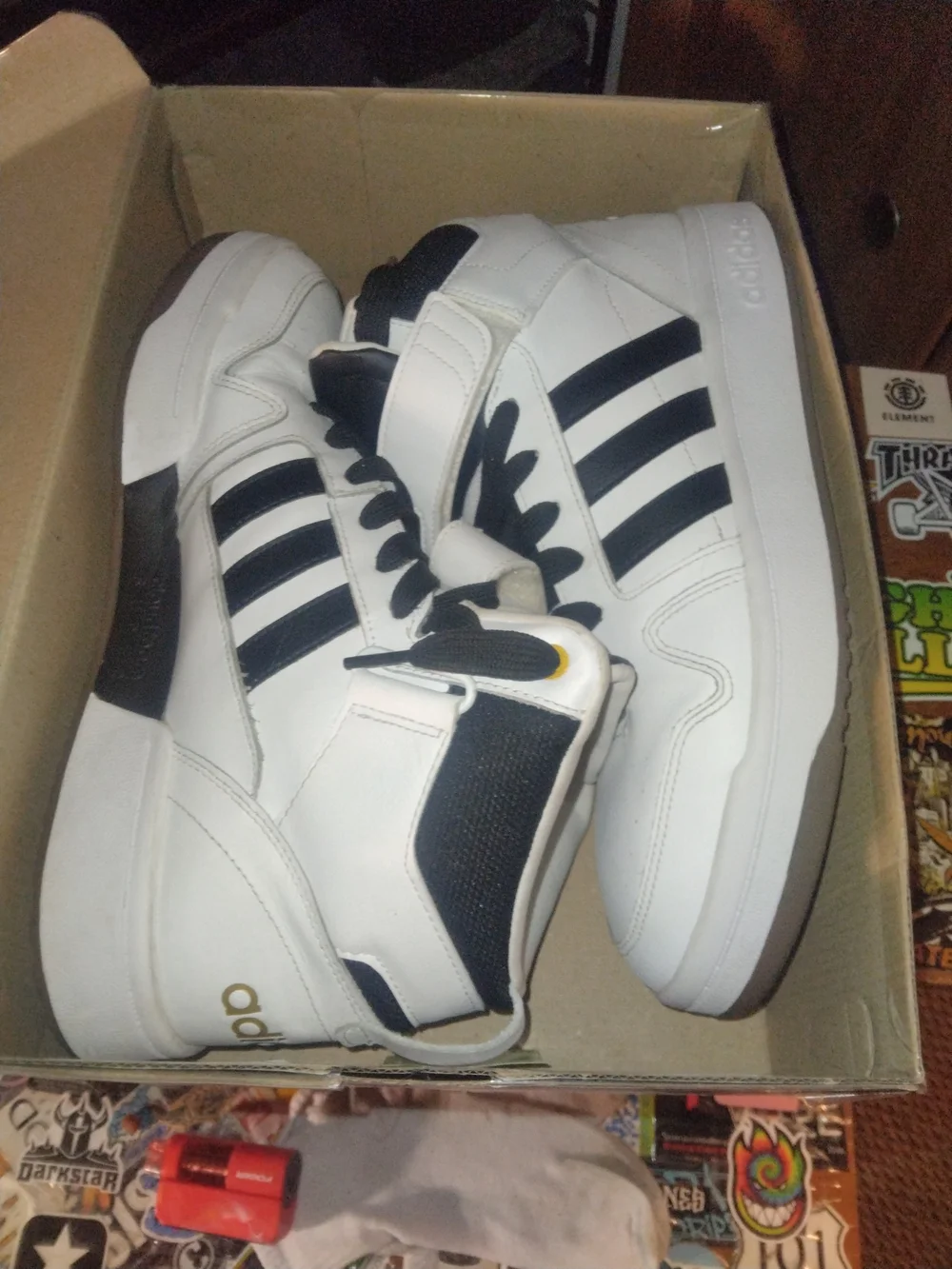 Adidas Black/White Postmove Mid - Size 12
